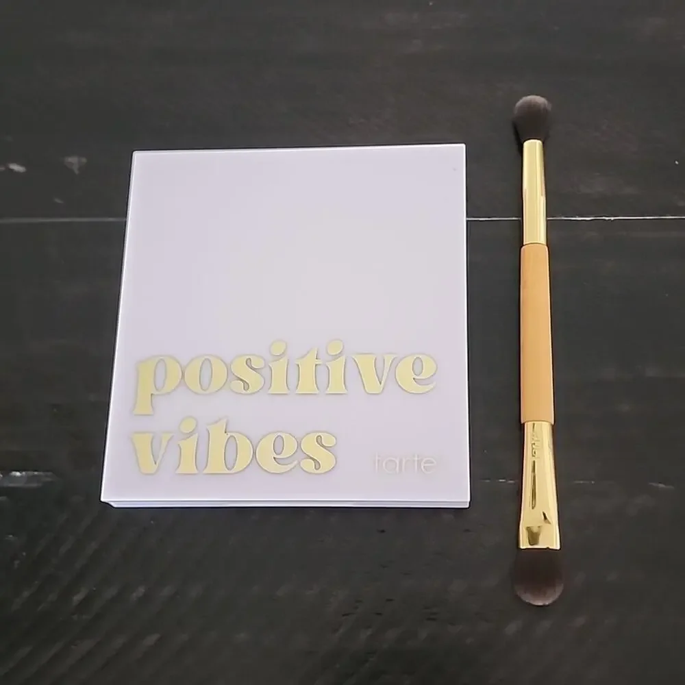 TARTE Positive Vibes Eyeshadow Palette & Double Ended Eyeshadow Eyeliner Brush